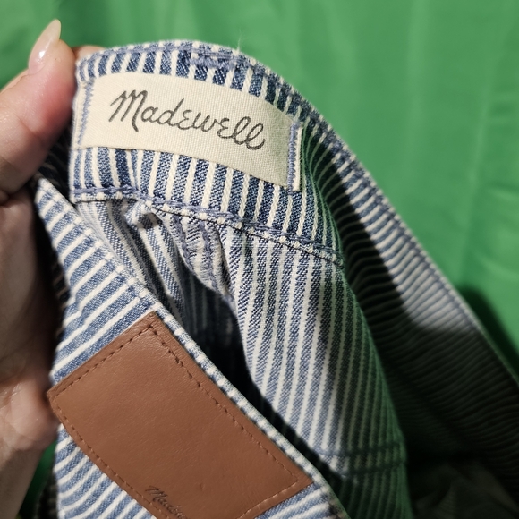 Madewell EUC Jeans Mid-Rise Skinny Striped Blue Jeans Size 31 - Picture 3 of 7